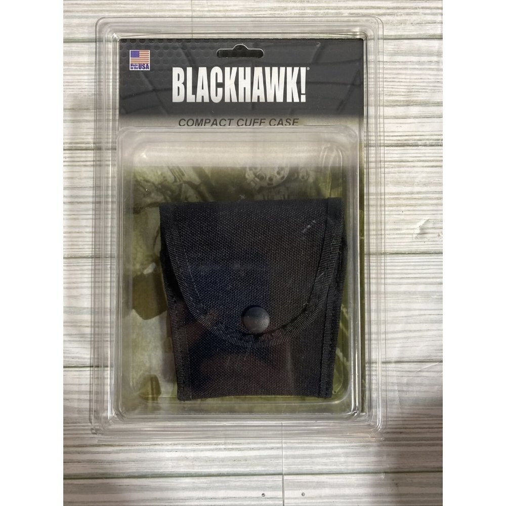 BlackHawk Compact Single Hand Cuff Case Snap Button Plain Black 44A151BK NIB